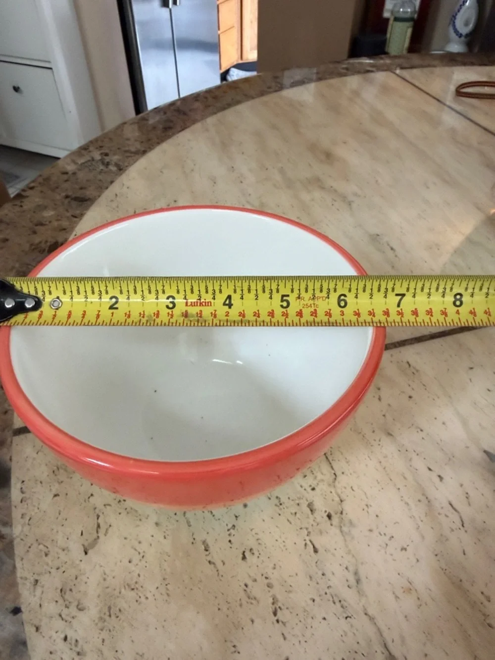 Crate&Barrel Striped Ceramic Bowl in Yellow, Blue, Orange
